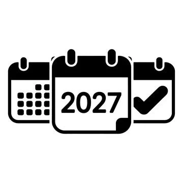2027 Calendar Icons Set Vector Stock Illustration