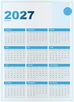 2027 Calendar Printable Year Planner, Annual Schedule Organizer Stock-Illustration