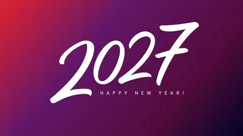 2027 calligraphy logo web slide Illustrazione stock