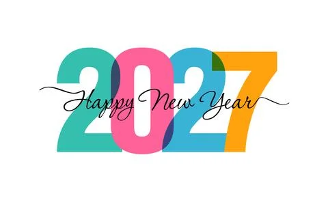 2027 colourful horizontal line Stock Illustration