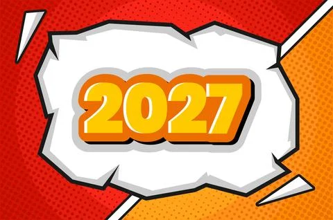 2027 Comic pop style background design Stock Illustration