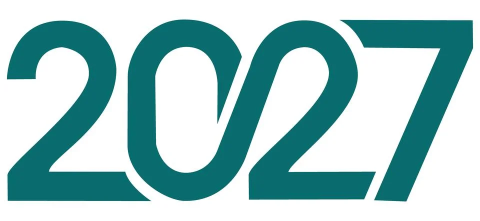 2027 creative linked numbers logo vector Ilustración de archivo