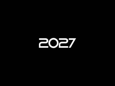 2027 Design Illustration, flat style, simple, memorable and eye catching Illustrazione stock