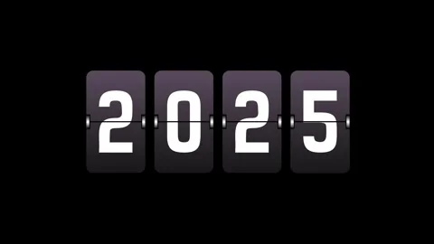 2027 Flip Clock Number Animation with Mechanical Split Flap Display Stock-Footage 346861617