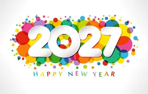 2027 frstive bubbles transparent effects Illustrazione stock