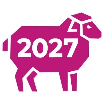 2027 geometric sheep polygon vector icon Stock Illustration