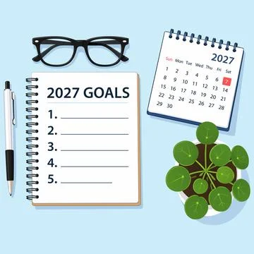 2027 Goals Planner with Notebook Иллюстрация