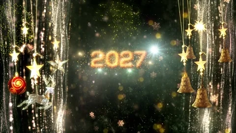 2027 Happy New Year Background With Countdown V6 Stock Footage 339403330