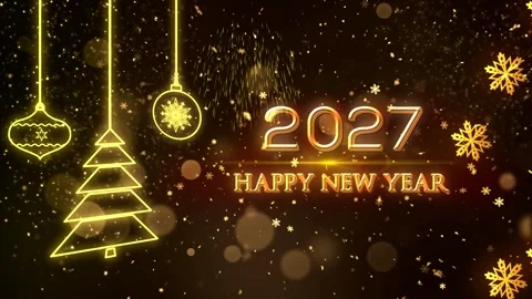 2027 Happy New Year Background V1 Vídeo Stock 339419178