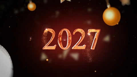 2027 Happy New Year countdown presentation. Vídeos de archivo 339665542