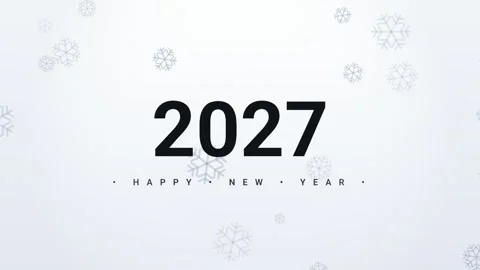 2027 happy new year winter snow animation Stock Footage 346643316