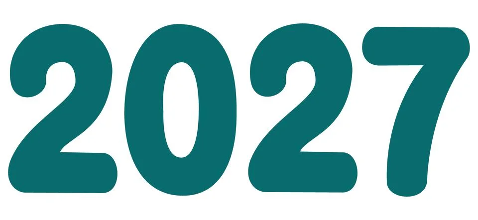 2027 modern rounded typography logo vector Illustration