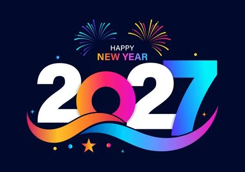 2027 New Year background Stock Illustration