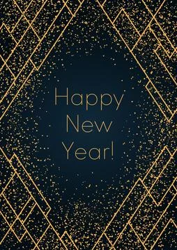 2027 New Year, glitter, lines art deco frame, background Stock Illustration