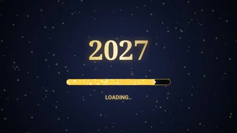 2027 new year loading progress bar with golden particles animation Stock Footage 346643308