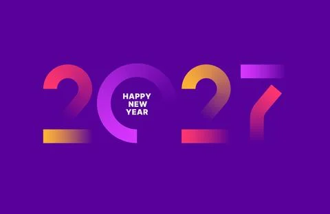 2027 New Year logo and number design. Stock Illustration