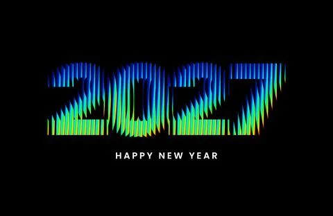 2027 New Year logo and number design. Stock Illustration