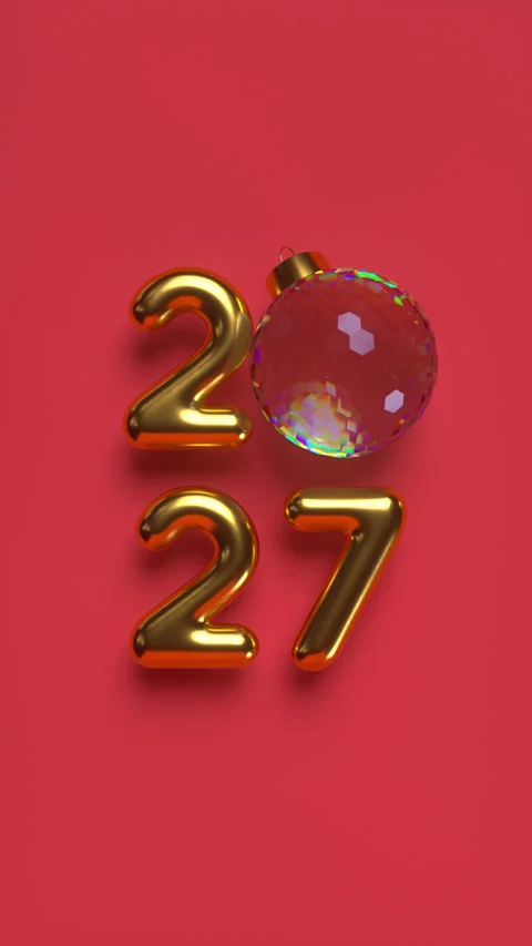 2027 New Year sign with rotating ball. Stock Footage 325193374