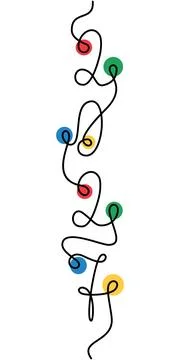2027 One Continuous Line Hand Drawn New Year Date with multicolored spots Stock Illustration
