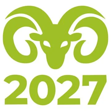 2027 ram head horns linear vector icon Stock Illustration