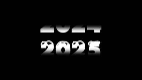 2027 scrolling snow text transition with reflective winter numerals animation Stock Footage 346779465