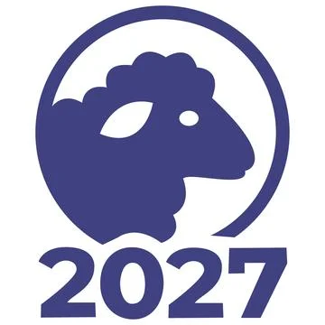 2027 sheep profile in circle vector icon Illustrazione stock