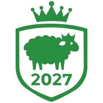 2027 sheep shield and crown vector icon Stock Illustration