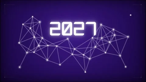 2027 Text with Plexus Network Abstract Background. Stock Footage 336620028