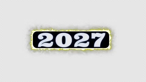 2027 typography text animation fire effect thinking of new year 27 Video stock 347453681