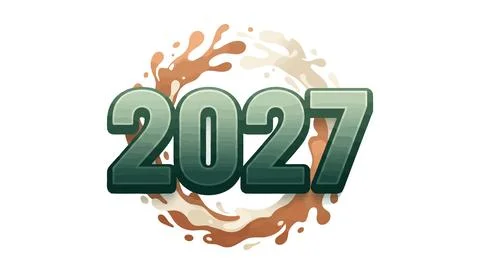 2027 year number design with explosion effect Stock Illustration