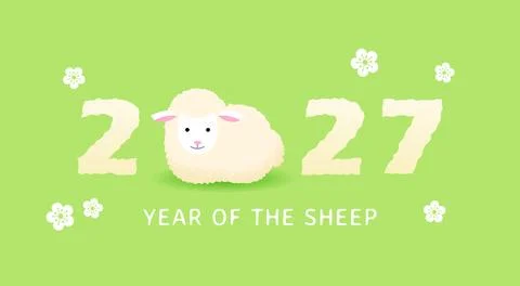 2027 year of the sheep vector illustration Stock Illustration