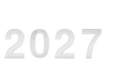 2027 year Silver numbers typography isolated on white background for busine.. Stock Illustration