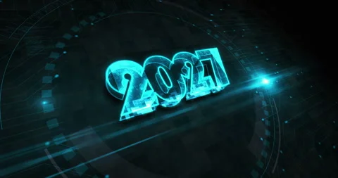 2027 year symbol 3d digital concept loop Stock Footage 346606799