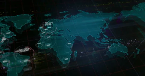 2027 year symbol on world map Stock Footage 346606947