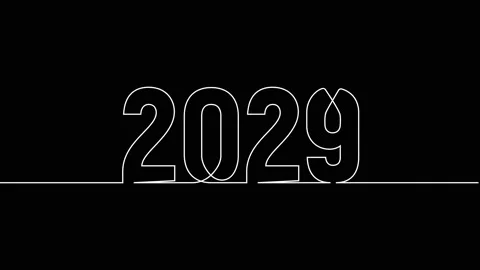 2029 year continuous single one line art drawing animation numbers video Видео 313395660
