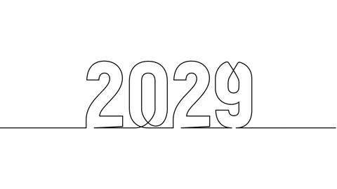 2029 year continuous single one line art drawing animation numbers video Vídeos de archivo 313395664