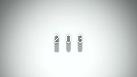 203 3D title animation with shadows on a white background Stock Footage 296049415