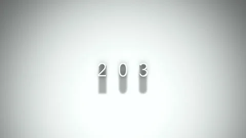 203 3D title animation with shadows on a white background Stock Footage 296796323