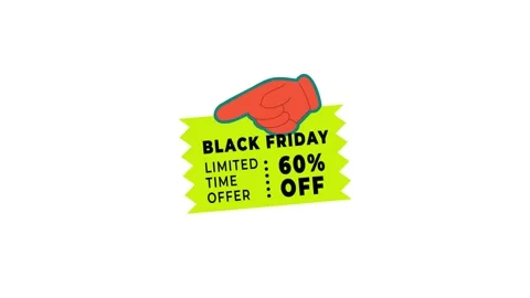 203 Animation Text Label Banner Black Friday Sale 60 库存影片 301560260