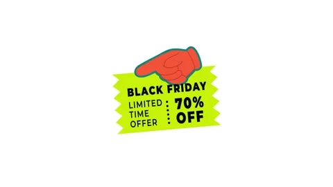 203 Animation Text Label Banner Black Friday Sale 70 Stock-Footage 301560264