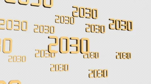 2030 3D Illustrate Text Animation. Stock Footage 315541799