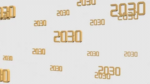 2030 3D Illustrate Text Animation. Stock Footage 315548661