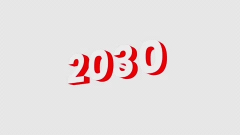 2030 3D Text Animation. Alpha matte with transparent background 4K resolution. Stock Footage 315079784