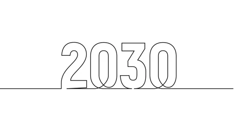 2030 year continuous single one line art drawing animation numbers video Видео 313395672