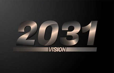 2031 with vision text, vision 2031 new year vector isolated on black backgrou Stock Illustration
