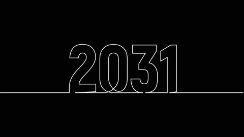 2031 year continuous single one line art drawing animation numbers video Stock Footage 313395679