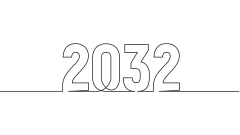 2032 year continuous single one line art drawing animation numbers video Vídeos de archivo 313395684