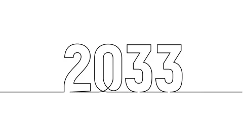 2033 year continuous single one line art drawing animation numbers video Stock-Footage 313395681