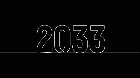 2033 year continuous single one line art drawing animation numbers video Stock Footage 313395682