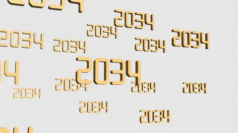 2034 3D Illustrate Text Animation. Stock Footage 315541806